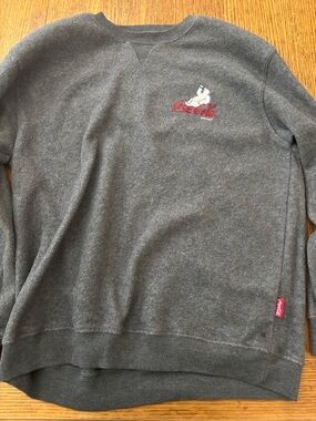 Coca Cola Men’s Dark Gray Crewneck Sweatshirt with Polar Bear Logo